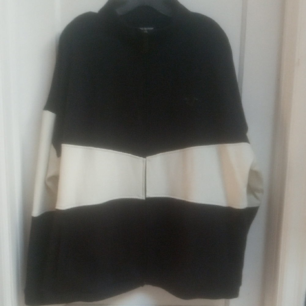 Brand New With Tags! True Religion Black & Ivory Elevated Sweatfleece Jacket